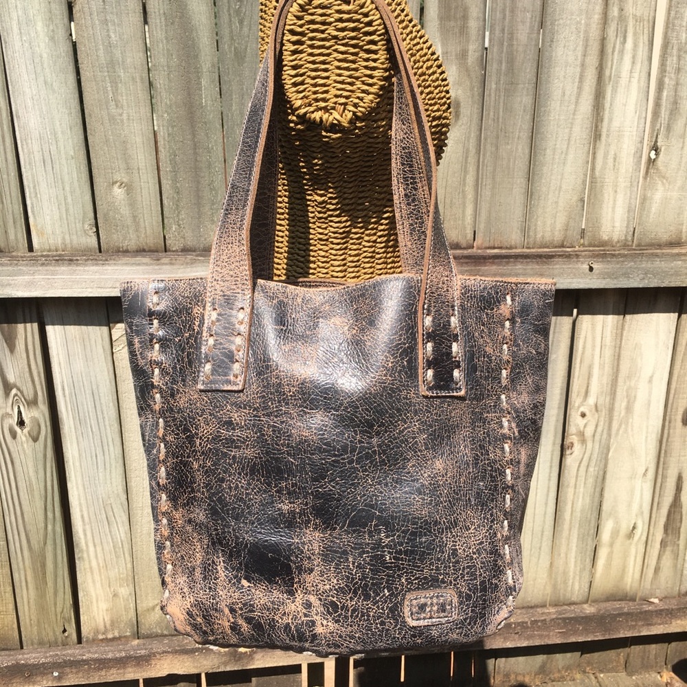 Bed Stu BEDSTU leather Stevie Tote in Black Lux.